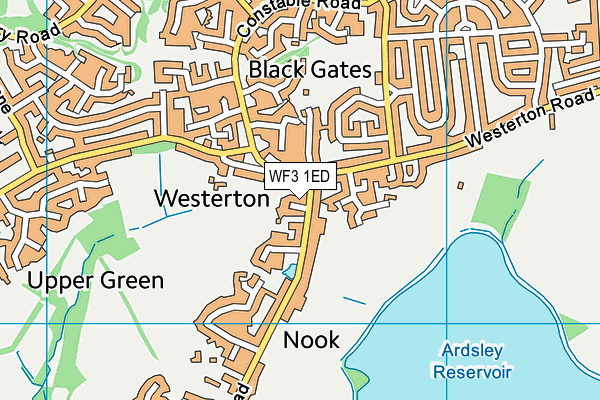 WF3 1ED map - OS VectorMap District (Ordnance Survey)