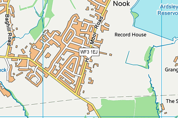 WF3 1EJ map - OS VectorMap District (Ordnance Survey)