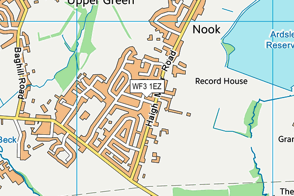 WF3 1EZ map - OS VectorMap District (Ordnance Survey)