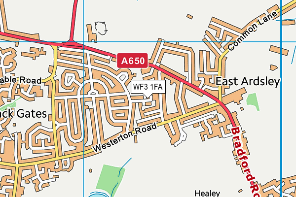 WF3 1FA map - OS VectorMap District (Ordnance Survey)