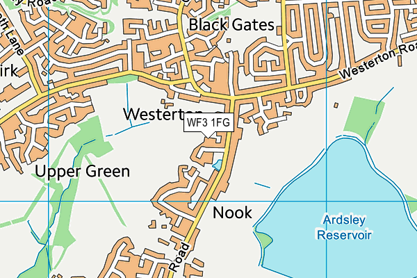 WF3 1FG map - OS VectorMap District (Ordnance Survey)