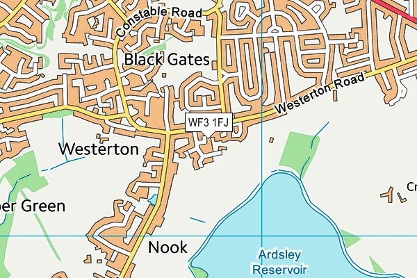 WF3 1FJ map - OS VectorMap District (Ordnance Survey)