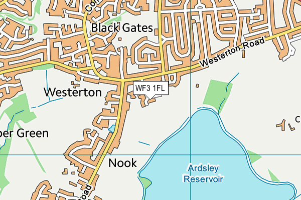 WF3 1FL map - OS VectorMap District (Ordnance Survey)