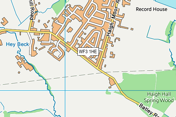 WF3 1HE map - OS VectorMap District (Ordnance Survey)