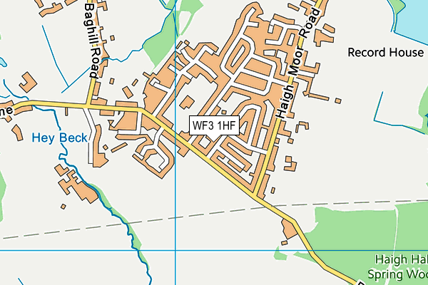 WF3 1HF map - OS VectorMap District (Ordnance Survey)