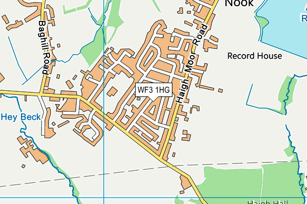 WF3 1HG map - OS VectorMap District (Ordnance Survey)