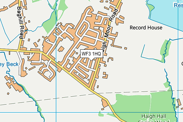 WF3 1HQ map - OS VectorMap District (Ordnance Survey)