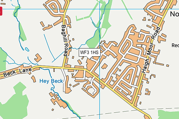 WF3 1HS map - OS VectorMap District (Ordnance Survey)