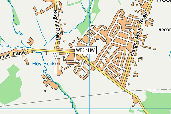 WF3 1HW map - OS VectorMap District (Ordnance Survey)