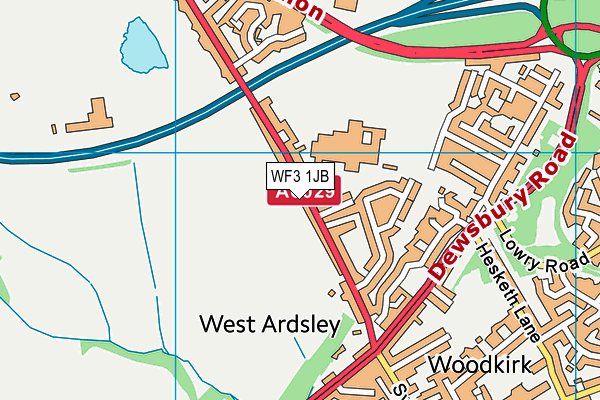 WF3 1JB map - OS VectorMap District (Ordnance Survey)