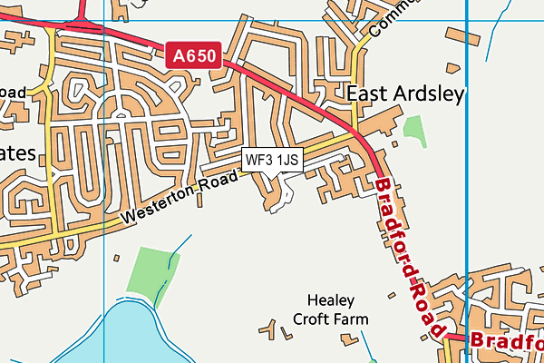 WF3 1JS map - OS VectorMap District (Ordnance Survey)