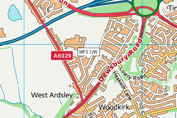 WF3 1JW map - OS VectorMap District (Ordnance Survey)