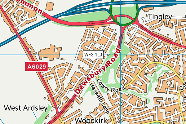 WF3 1LJ map - OS VectorMap District (Ordnance Survey)