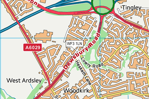 WF3 1LN map - OS VectorMap District (Ordnance Survey)