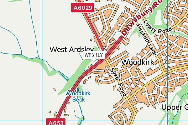 WF3 1LY map - OS VectorMap District (Ordnance Survey)