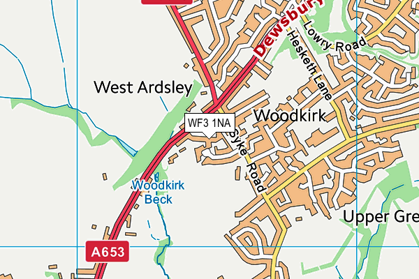 WF3 1NA map - OS VectorMap District (Ordnance Survey)