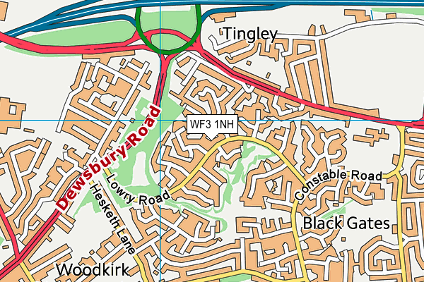 WF3 1NH map - OS VectorMap District (Ordnance Survey)