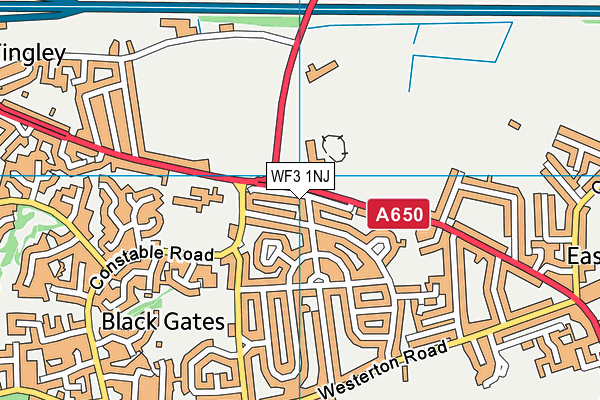 WF3 1NJ map - OS VectorMap District (Ordnance Survey)