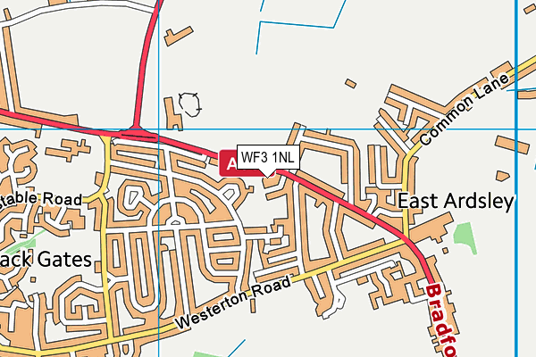 WF3 1NL map - OS VectorMap District (Ordnance Survey)