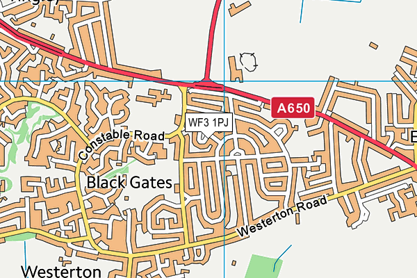 WF3 1PJ map - OS VectorMap District (Ordnance Survey)