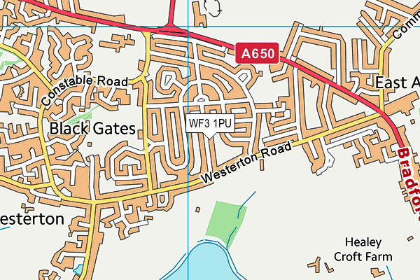 WF3 1PU map - OS VectorMap District (Ordnance Survey)