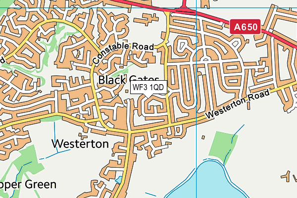 WF3 1QD map - OS VectorMap District (Ordnance Survey)
