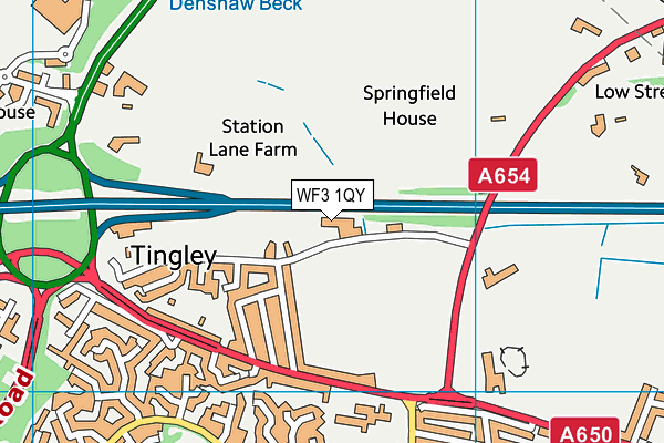 WF3 1QY map - OS VectorMap District (Ordnance Survey)