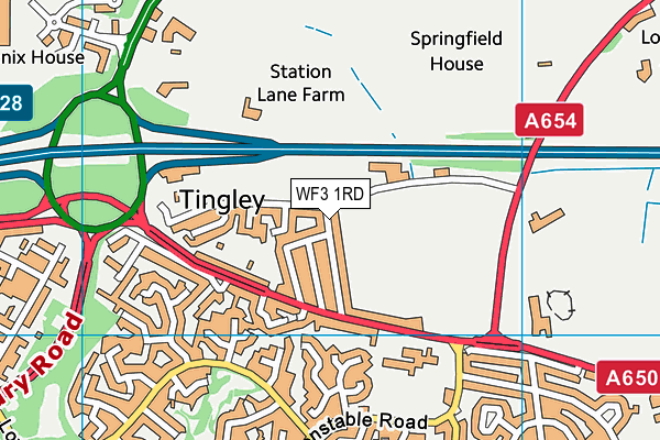 WF3 1RD map - OS VectorMap District (Ordnance Survey)