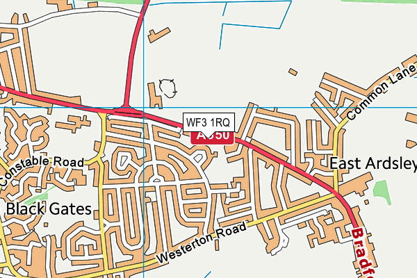 WF3 1RQ map - OS VectorMap District (Ordnance Survey)