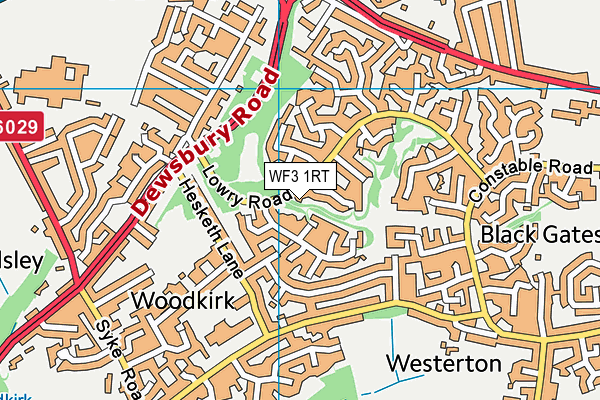 WF3 1RT map - OS VectorMap District (Ordnance Survey)