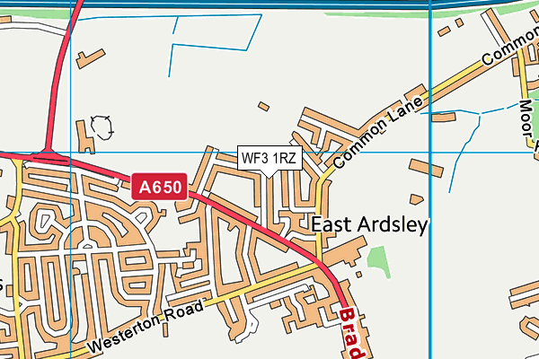 WF3 1RZ map - OS VectorMap District (Ordnance Survey)