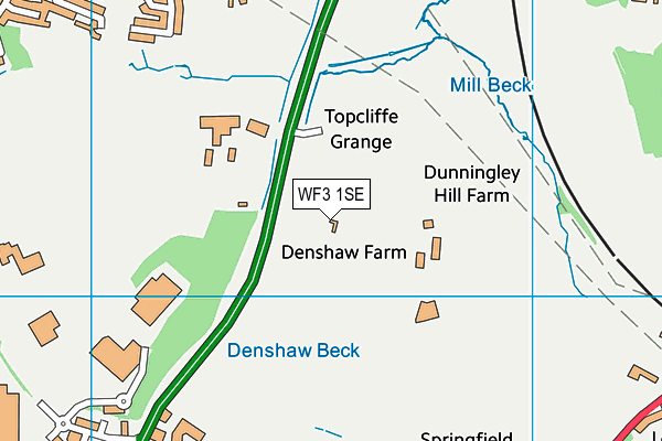 WF3 1SE map - OS VectorMap District (Ordnance Survey)