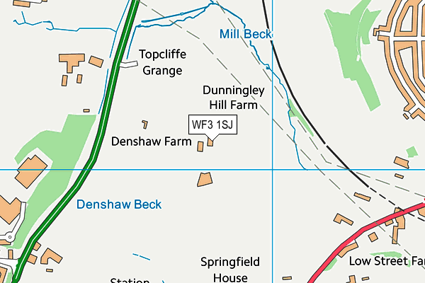 WF3 1SJ map - OS VectorMap District (Ordnance Survey)