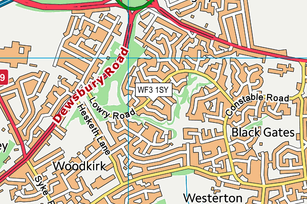 WF3 1SY map - OS VectorMap District (Ordnance Survey)