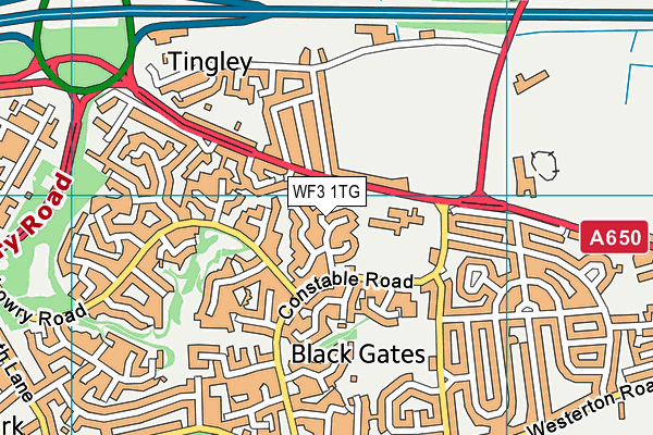 WF3 1TG map - OS VectorMap District (Ordnance Survey)