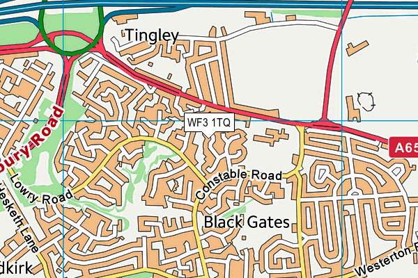 WF3 1TQ map - OS VectorMap District (Ordnance Survey)