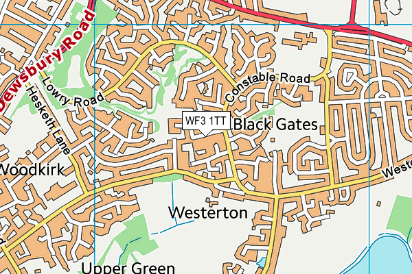 WF3 1TT map - OS VectorMap District (Ordnance Survey)