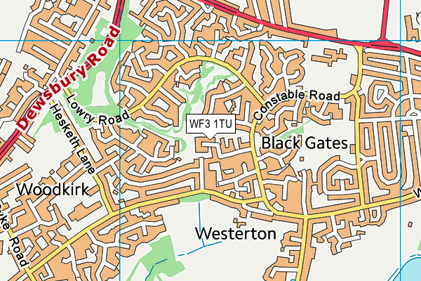 WF3 1TU map - OS VectorMap District (Ordnance Survey)