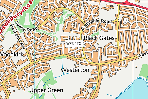 WF3 1TX map - OS VectorMap District (Ordnance Survey)