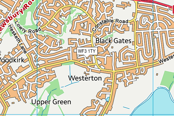 WF3 1TY map - OS VectorMap District (Ordnance Survey)