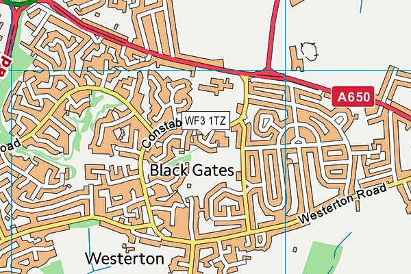 WF3 1TZ map - OS VectorMap District (Ordnance Survey)