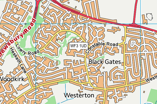 WF3 1UD map - OS VectorMap District (Ordnance Survey)