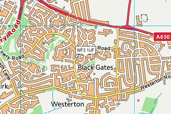 WF3 1UF map - OS VectorMap District (Ordnance Survey)