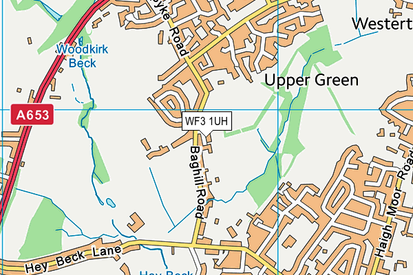 WF3 1UH map - OS VectorMap District (Ordnance Survey)