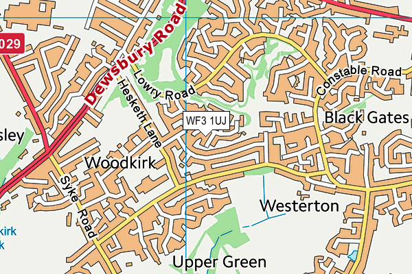 WF3 1UJ map - OS VectorMap District (Ordnance Survey)