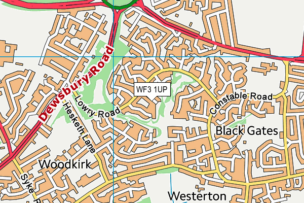 WF3 1UP map - OS VectorMap District (Ordnance Survey)