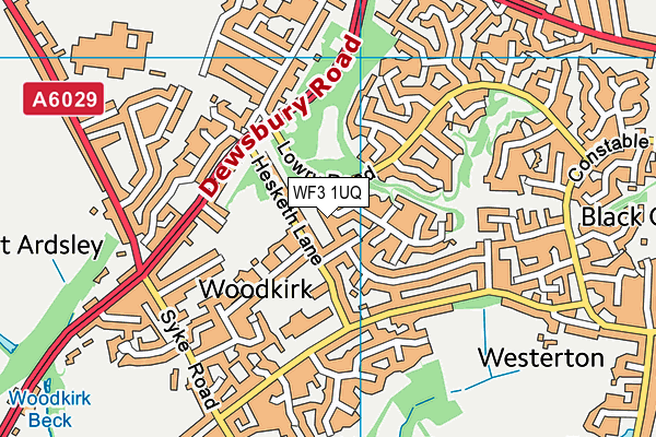 WF3 1UQ map - OS VectorMap District (Ordnance Survey)