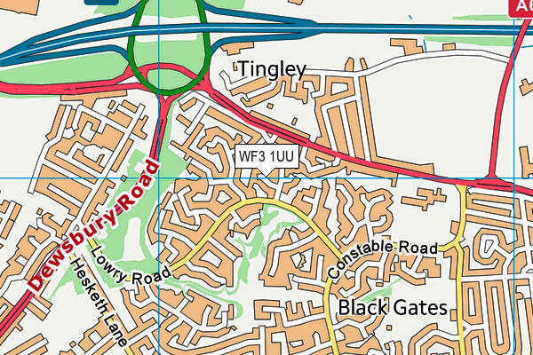 WF3 1UU map - OS VectorMap District (Ordnance Survey)