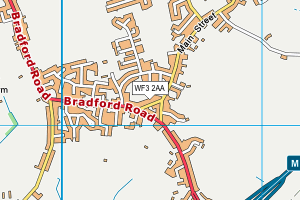 WF3 2AA map - OS VectorMap District (Ordnance Survey)