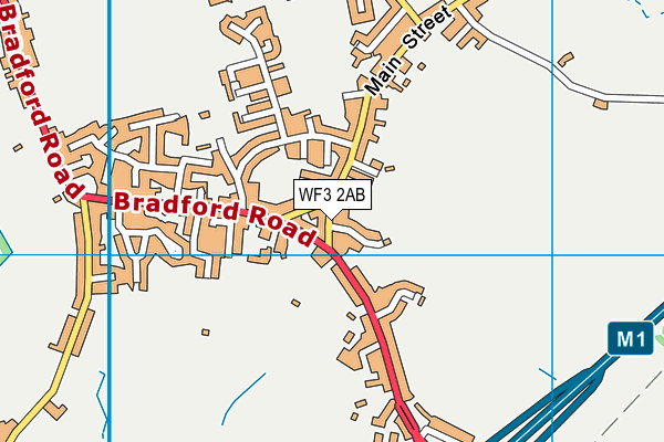 WF3 2AB map - OS VectorMap District (Ordnance Survey)